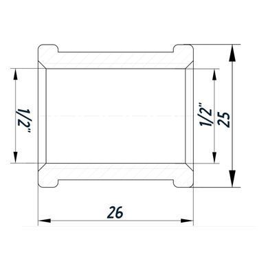 Муфта 1/2&Prime;ВВ нержавіюча SM331S OPTIMUM