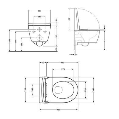 Унітаз підвісний Qtap Taurus безободковий з сидінням Soft-close QT2433084EUQW