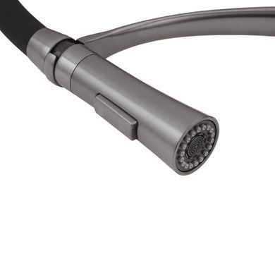 Комплект кухонна мийка Kroner Schwarze-5050HM PVD + змішувач Ersel-GRP03393BLK + дозатор Spender-026