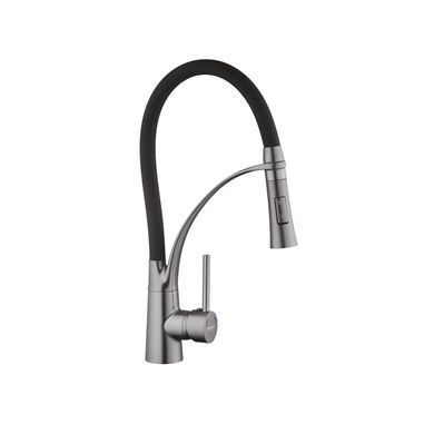 Комплект кухонна мийка Kroner Schwarze-5050HM PVD + змішувач Ersel-GRP03393BLK + дозатор Spender-026