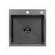 Комплект кухонна мийка Kroner Schwarze-5050HM PVD + змішувач Ersel-GRP03393BLK + дозатор Spender-026
