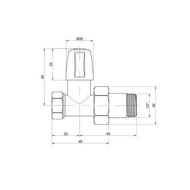 Кран радіаторний Icma 1/2" прямий без ручки №815
