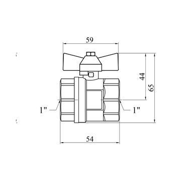 Кран кульовий Valves 1" ВВ PN30 синій метелик