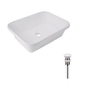Комплект Qtap Scorpio: Раковина врізна прямокутна 510х390х145 мм White + Донний клапан PU02