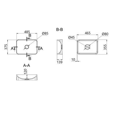 Раковина-чаша Qtap Tern 480х370х135 Matt black QT176069MB