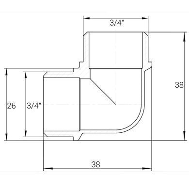 Кутник 3/4&Prime;ЗЗ нікельований А0132А(нк)