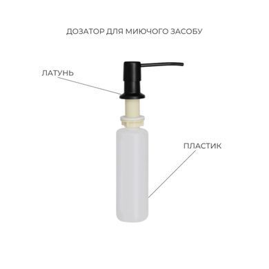 Комплект Lidz Handmade H5050HB Мийка для кухні інтегрована Decor Black PVD Honeycomb у комплекті з дозатором + Lidz LIDZK01B Корзина для кухонної мийки